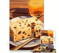 Rompecabezas de pudín de Pan con pasas y Jugo de Naranja para Adolescentes 1000 Piezas Juguete para desarrollar la Capacidad de razonamiento Juego Relajante Corte preciso (50x75cm)