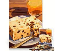 Rompecabezas de pudín de Pan con pasas y Jugo de Naranja para Adolescentes, 1000 Piezas, lógica Clara, Juguete, Juego Lento, Disfruta, Corte, Sorpresa de cumpleaños (38x26cm)