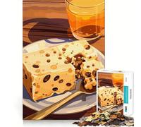 Rompecabezas de pudín de Pan con pasas y Jugo de Naranja para Adolescentes, 1000 Piezas, lógica Clara, Juguete, Juego Lento, Disfruta, Corte, Sorpresa de cumpleaños (38x26cm)