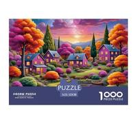 Rompecabezas de Pueblo 1000 Piezas para Adultos Puzzles para Adultos 1000 Piezas Puzzle Juego Desafiante para Todo para Mujeres,Serie de Pueblo Pequeño 52x