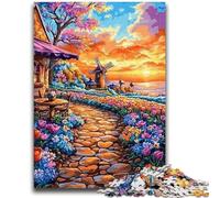Rompecabezas de Pueblo costero de 1000 Piezas para Adolescentes Un Juego desafiante y Familiar con Piezas aleatorias Que encajan Perfectamente (38x26cm)