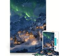 Rompecabezas de Pueblo de montaña nevado para Adultos, 1000 Piezas, Rompecabezas para ejercitar la Mente, Juego de construcción de imágenes para el hogar, Regalo de cumpleaños (38x52cm)