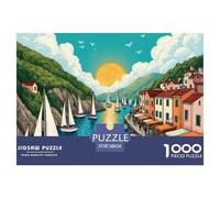 Rompecabezas de Pueblo para Adultos 1000 Desafiante Puzzles Serie de Pueblo Pequeño Juego de Rompecabezas para Todo para Mujeres Regalos para Hombres Un Único100% Cartón Recvcled38x26cm/1000pcs