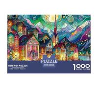 Rompecabezas de Pueblo para Adultos 1000 Desafiante Puzzles Serie de Pueblo Pequeño Juego de Rompecabezas para Todo para Mujeres Regalos para Hombres Un Único100% Cartón Recvcled38x26cm/1000pcs