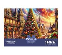 Rompecabezas de Pueblo para Adultos 1000 Desafiantes Rompecabezas Serie Pequeño Pueblo Juego de Puzzle para El Todo para Mujeres Regalos para Hombres Un Único Cartón 100% Recvcled 52x38cm/1000pcs