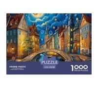 Rompecabezas de Pueblo para Adultos 1000 Piezas Rompecabezas para Adultos Juego Educativo 1000 PiezasSerie de Pueblo Pequeño Puzzles para Adulto & Juego de Rompecabezas para Todo para Mujeres
