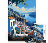 Rompecabezas de pueblos costeros de Seychelles para Adultos, 1000 Piezas, Habilidad analítica, Ocio, Escape, unión Perfecta, Regalo de Temporada (38x52cm)