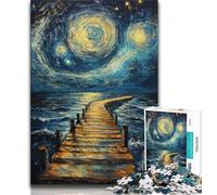 Rompecabezas de Puente bajo el Cielo Nocturno para Adolescentes, 1000 Piezas, Juguete Educativo Intelectual descompresor, Regalo de Amigo Secreto, 38x26cm