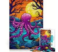 Rompecabezas de Pulpo Colorido del mar de 1000 Piezas para Adolescentes, Juguete de Habilidad, Tiempo Tranquilo, Corte Exacto, Regalo increíble (50x75cm)