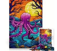 Rompecabezas de Pulpo Colorido del mar de 1000 Piezas para Adolescentes, Juguete de Habilidad, Tiempo Tranquilo, Corte Exacto, Regalo increíble (38x26cm)