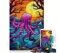 Rompecabezas de Pulpo Colorido del mar de 1000 Piezas para Adolescentes, Juguete de Habilidad, Tiempo Tranquilo, Corte Exacto, Regalo increíble (38x26cm)