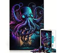 Rompecabezas de Pulpo Cyberpunk de 1000 Piezas para Adultos Mejora la Memoria Ideal para el Ocio Corte Firme Fiestas (50x75cm)