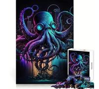 Rompecabezas de Pulpo Cyberpunk de 1000 Piezas para Adultos Mejora la Memoria Ideal para el Ocio Corte Firme Fiestas (50x75cm)