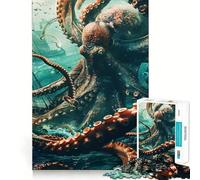 Rompecabezas de Pulpo de 1000 Piezas para Adultos, Juguete cognitivo para Fortalecer los Lazos afectivos, Ideal para armar y Crear un Rompecabezas Artículo de Santa Claus (50x75cm)