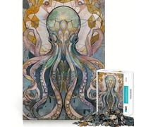 Rompecabezas de Pulpo Dorado de 1000 Piezas para Adultos Regalos para Mejorar la Memoria y Relajarse mentalmente Corte Premium Sorpresa cálida (38x26cm)