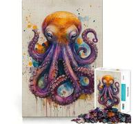 Rompecabezas de Pulpo en Acuarela para Adolescentes 1000 Piezas Divertido y Estimulante con componentes Resistentes y de Corte Limpio una Actividad entrañable para Compartir en Familia (50x75cm)