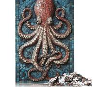 Rompecabezas de Pulpo en Mosaico, decoración única para el hogar, cartón 100% Reciclado, Ideal para niños o niñas, 1000 Piezas (26 x 38 cm)