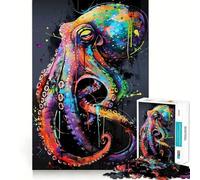 Rompecabezas de Pulpo Estilo Pop Art de 1000 Piezas para Adultos, Juguete cognitivo para Fortalecer los Lazos afectivos, Ideal para armar y Crear un Regalo de Papá Noel (38x26cm)