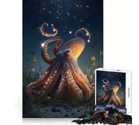 Rompecabezas de Pulpo Imaginario de 1000 Piezas para Adultos Juego Inteligente de Rompecabezas Divertido Montaje de imágenes Regalo de Temporada (38x52cm)