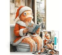Rompecabezas de Pulpo Papá Noel en el baño para Adultos, 1000 Piezas, Rompecabezas Mental, Juego Lento, Disfruta del Montaje de la Imagen, (38x52cm)