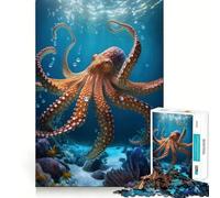 Rompecabezas de Pulpo para Adultos, 1000 Piezas, Rompecabezas Mental, Juego Lento, Disfruta del Montaje de imágenes, (38x26cm)