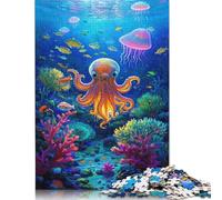 Rompecabezas de Pulpo Premium, 100% Reciclado, Rectangular, para Adultos y Adolescentes, 1000 Piezas (75 x 50 cm)