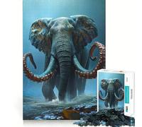 Rompecabezas de Pulpo y Elefante para Adultos, 1000 Piezas, Juguete de lógica Resistente, Alivio de tensión, Borde Transparente, Regalo Premium (50x75cm)