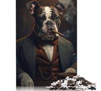 Rompecabezas de Puros de gánster Bulldog, difícil desafío, 100% cartón Reciclado, para Adultos Mayores de 12 años, 1000 Piezas (26 x 38 cm)