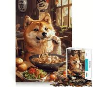 Rompecabezas de Ramen Shiba Inu para Adultos, 1000 Piezas, Mejora la Memoria, Divertido Montaje de imágenes, Arte Coleccionable (38x26cm)