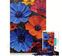 Rompecabezas de Ramo de Flores Vibrantes de 1000 Piezas Juego cognitivo Divertido Troquelado de Alta precisión aliviar el estrés (50x75cm)