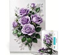 Rompecabezas de Ramo de Rosas para Adolescentes, 1000 Piezas, para Mejorar la Memoria, Relajante y Divertido, con Corte, Regalo Elegante (38x52cm)
