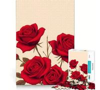 Rompecabezas de Ramo de Rosas Rojas de 1000 Piezas para Adolescentes Juguete para desarrollar la lógica y la Capacidad de relajación Bordes Lisos Regalo de Primera Calidad (38x52cm)