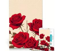 Rompecabezas de Ramo de Rosas Rojas para Adultos, 1000 Piezas, para ejercitar la Mente y relajarla, con Bordes precisos, de la colección Art Collection (38x26cm)