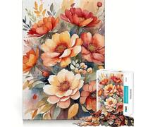 Rompecabezas de Ramo Floral en Acuarela para Adolescentes 1000 Piezas Divertido y Estimulante con componentes Resistentes y de Corte Limpio Ideal para Crear un Ambiente Acogedor (38x26cm)