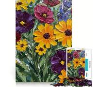 Rompecabezas de Ramo Floral Vibrante de 1000 Piezas Diversión para ejercitar la Memoria Bordes Lisos Encaje Forma Divertida de llenar Las Horas Libres (50x75cm)