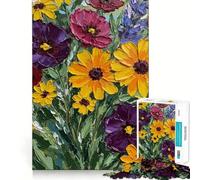 Rompecabezas de Ramo Floral Vibrante para Adolescentes,1000 Piezas,Mejora la Capacidad Mental,Juego,tamaño Uniforme,Piezas precisas,Actividad Nocturna Divertida en Familia (38x26cm)