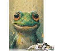 Rompecabezas de Rana de Ojos Dorados, decoración única para el hogar, Rompecabezas de cartón Premium para Adultos y Adolescentes, 1000 Piezas (75 x 50 cm)
