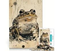 Rompecabezas de Rana en Acuarela para Adolescentes 1000 Piezas Juego para estimular la Mente Montaje Firme y Seguro Actividad para Fortalecer los Lazos Familiares (38x52cm)