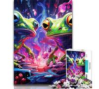 Rompecabezas de Rana psicodélica para Adultos, 1000 Piezas, diseño Vibrante y único, Experiencia Relajante y desafiante, 26x38cm
