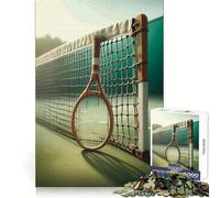 Rompecabezas de Raqueta de Tenis en cancha, 1000 Piezas para Adultos, para estimular la Memoria, para Pasar un Buen rato, para armar una Obra de Arte 50x75cm