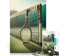 Rompecabezas de Raqueta de Tenis en cancha para Adolescentes, 1000 Piezas, para Mejorar la Memoria, el Entretenimiento en casa, Bordes precisos, 38x26cm