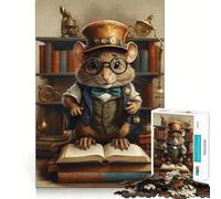Rompecabezas de Rata de Biblioteca Steampunk Inteligente para Adolescentes, 1000 Piezas, Juguete de lógica Fina, pasatiempo Tranquilo, Pieza de colección de Arte de Bordes limpios 38x52cm