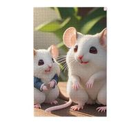 Rompecabezas de ratas madre e hijo. Rompecabezas de madera para adultos y niños, decoraciones desafiantes de rompecabezas