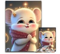 Rompecabezas de ratón Blanco de 1000 Piezas para Adultos. Rompecabezas desafiante para la Mente Actividad Familiar decoración del hogar Regalo navideño. 1000 Piezas (38 x 26 cm).