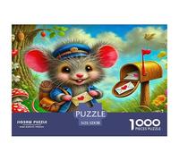 Rompecabezas de ratón para Adultos: Cartero con Carta y Bolsa, Regalo Divertido y Actividad para la decoración de la Pared del hogar, 52 x 38 cm (1000 Piezas)