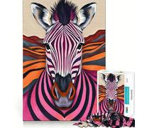 Rompecabezas de Rayas de Cebra,1000 Piezas,Juego Que estimula el Cerebro,Ajuste Espacios,Entretenimiento Acogedor para Interiores para Todos (38x26cm)