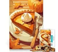 Rompecabezas de Rebanada de Pastel de Calabaza con Crema Batida para Adolescentes, 1000 Piezas, Juguete Intelectual, diversión en Interiores, Calidad, Corte, Regalo Creativo (38x26cm)