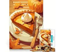 Rompecabezas de Rebanada de Pastel de Calabaza con Crema Batida para Adultos, 1000 Piezas Fortalece la Memoria Pasatiempo para el hogar Bordes limpios Regalo Elegante (38x52cm)