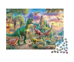 Rompecabezas de rebaño de dinosaurios 1000 piezas rompecabezas de la ciudad de cuento de hadas juego estimulante colorido estimulante para el espíritu cartón reciclado 100% para regalos decorativos
