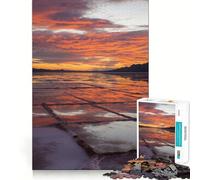 Rompecabezas de Reflejo del Atardecer en Las Salinas para Adultos, 1000 Piezas, Mejora la Memoria, relaja la Mente, Pieza de colección de Arte de Bordes Afilados (38x52cm)